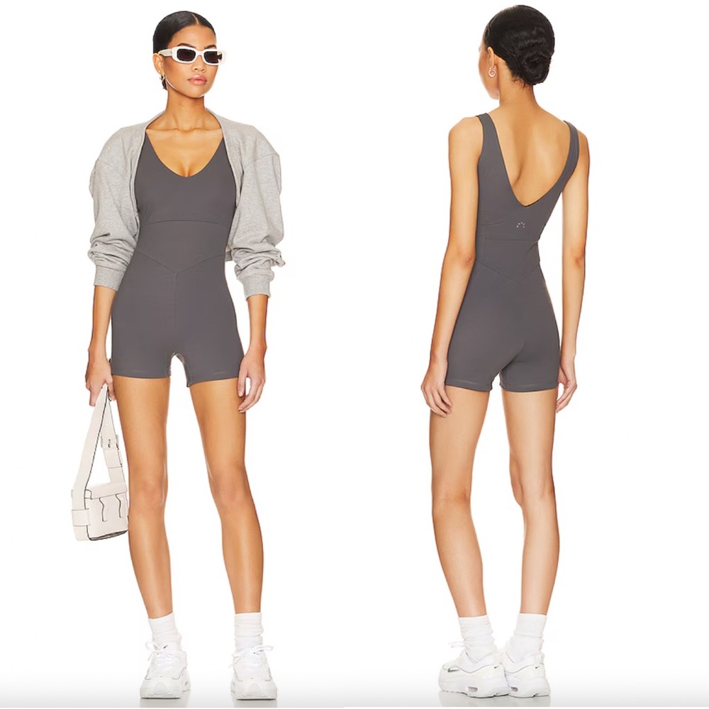 Varley Let’s Go Juni All in One Romper in Blackened Pearl
